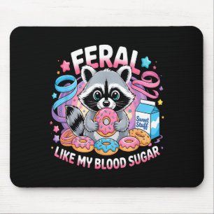 Wilder Waschbär und Donuts Diabetes-Bewusstseins-D Mousepad