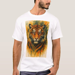 Wilder Wasserfarben-Tigergesicht – Wildtier des Ds T-Shirt