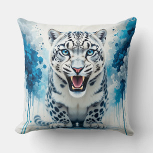 Wilder Weißer Leopard Kissen