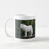 Wilder weißer Wolf Kaffeetasse (Links)