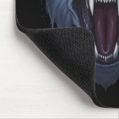 Wilder Weißer Wolfskopf Dark Fantasy Illustration Mousepad (Ecke)