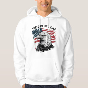 Wilder Weißkopfseeadler mit amerikanischer Flaggen Hoodie