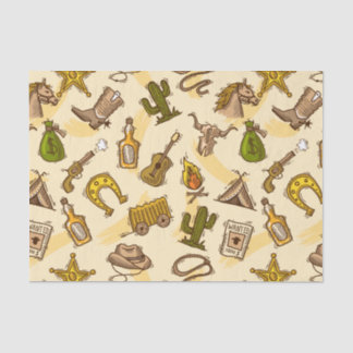 Wilder Westcowboy gefärbt mit Gitarre und Kaktus Seidenpapier