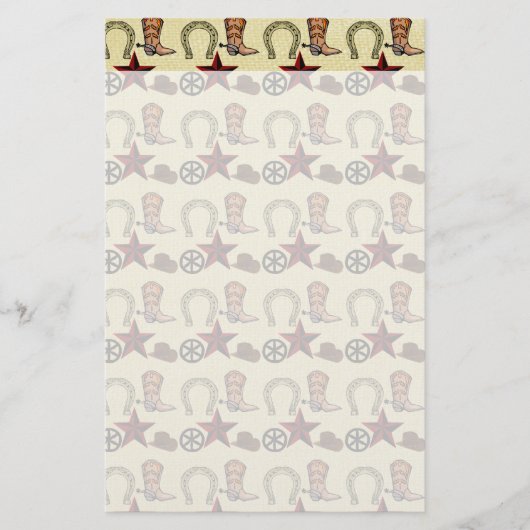 Wilder Westcowboy-Land-Western auf Leinwand-Druck Briefpapier (Vorderseite)