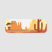 Wilder Westcowboy Namensschild (Vorderseite)