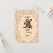 Wilder Westcowboy zum Geburtstag Karte (Vorderseite/Rückseite Beispiel)