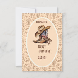 Wilder Westcowboy zum Geburtstag Karte