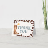 Wilder Westen Cowboy Rodeo Baby Shower Dankeskarte (Vorderseite)