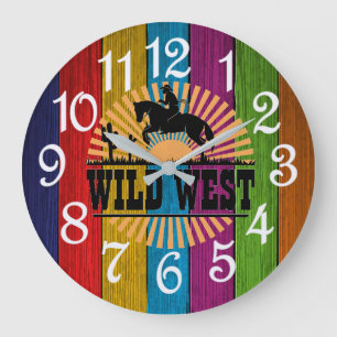 Wilder Westen  Große Wanduhr