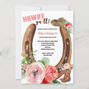 Wilder Westen   Howdy   Cowgirl-Party Einladung
