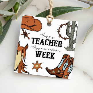 Wilder Westen Lehrer Dank Rodeo Western-Geschenk Geschenkanhänger