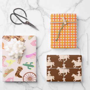 Wilder Westen mit Cacti Pattern Kindergeburtstag P Geschenkpapier Set