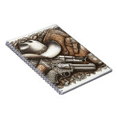 Wilder Westen mit Cowboyhut und Gewehren Notizblock (Rechte Seite)