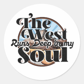Wilder Westen - Western Americana Landschaft Runder Aufkleber