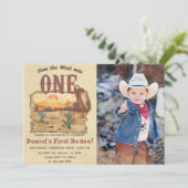 Wilder Westen wie der Westen ein Geburtstag Einladung (Stehend Vorderseite)