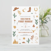 Wilder Western zum Geburtstag Einladung (Stehend Vorderseite)