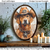 Wilder Westhund, Goldener Retriever DD2 Decoupage Seidenpapier