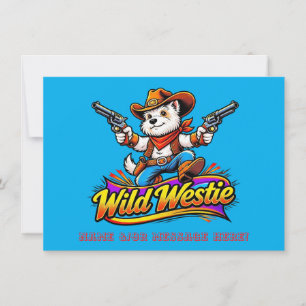 Wilder Westie-Cowboy-Hund Dankeskarte