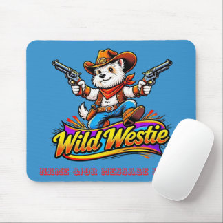 Wilder Westie-Cowboy-Hund-Design Mousepad