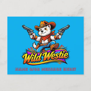 Wilder Westie-Cowboy-Hund Postkarte