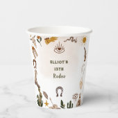 Wilder Westrodeo Cowboy Geburtstag Pappbecher (Rückseite)