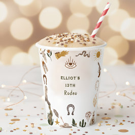 Wilder Westrodeo Cowboy Geburtstag Pappbecher