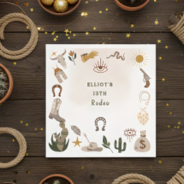 Wilder Westrodeo Cowboy Geburtstag Serviette