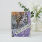 Wilder Wind Retro Cowboy Postkarte (Stehend Vorderseite)