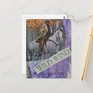 Wilder Wind Retro Cowboy Postkarte