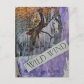 Wilder Wind Retro Cowboy Postkarte (Vorderseite)