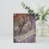 Wilder Wind Retro Cowboy und Pferd Postkarte (Stehend Vorderseite)