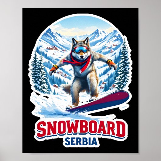 Wilder Wolf aus Serbien Snowboard Adventure Poster (Vorne)