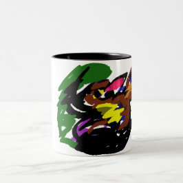Wilder Wolf Herbst Zweifarbige Tasse