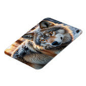 Wilder Wolf im Winter Magnet (Linke Seite)