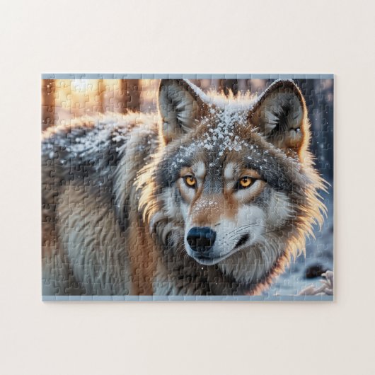 Wilder Wolf im Winter Puzzle (Horizontal)