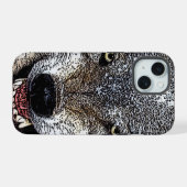Wilder Wolf iPhone 15 Hülle (Rückseite (Horizontal))