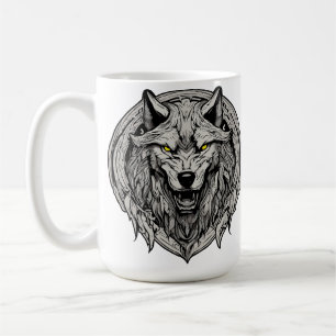 Wilder Wolf-Mandala: Symbol der Stärke Kaffeetasse
