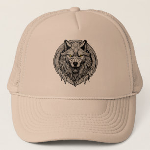 Wilder Wolf-Mandala: Symbol der Stärke Truckerkappe