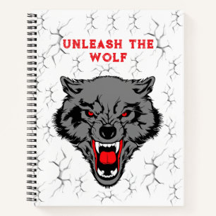Wilder Wolf Rote Augen Gothic Wolf Notizbuch