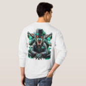 Wilder Wolf & Roter Drache T-Shirt (Schwarz voll)