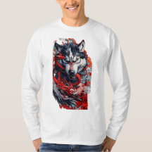 Wilder Wolf & Roter Drache T-Shirt