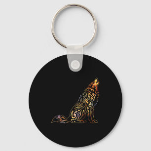 Wilder Wolf Rudel Retro Vintage Wildtiere Einsame Schlüsselanhänger