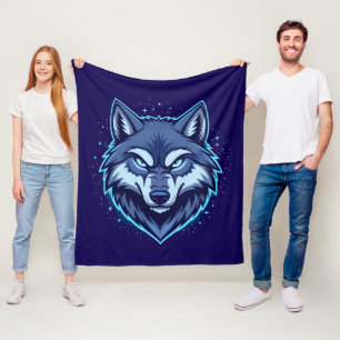 Wilder Wolf – Symbol der Stärke und Freiheit Fleecedecke