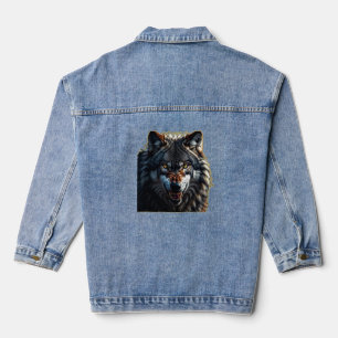 Wilder Wolf – Symbol für Stärke und Freiheit Jeansjacke