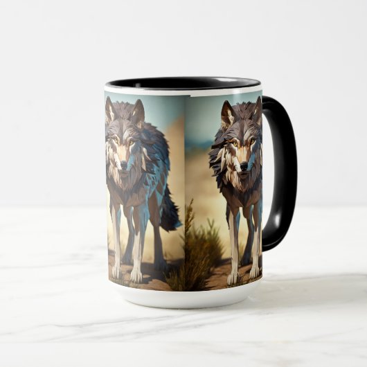 wilder Wolf Tasse (VorderseiteRechts)