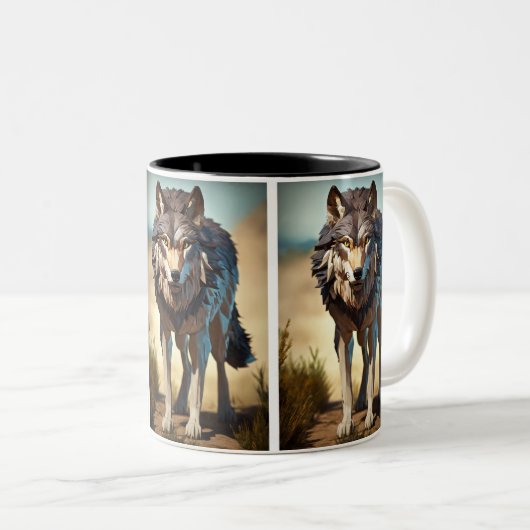 wilder Wolf Tasse (VorderseiteRechts)