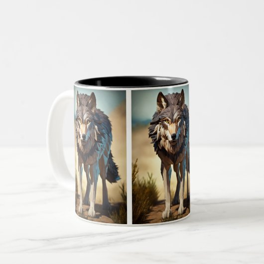 wilder Wolf Tasse (Vorderseite Links)