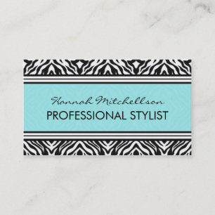 Wilder Zebra-berufliche Geschäfts-Karten aquamarin Visitenkarte