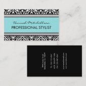 Wilder Zebra-berufliche Geschäfts-Karten aquamarin Visitenkarte (Vorne/Hinten)