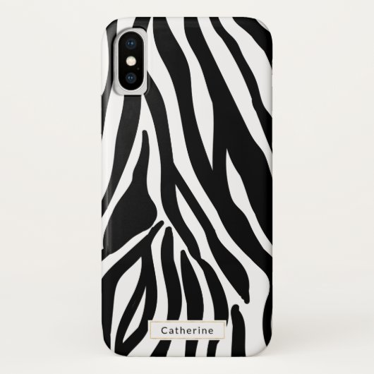 Wilder Zebra-Druck mit Namen Case-Mate iPhone Hülle (Rückseite)